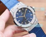 Replica Hublot Classic Fusion CITIZEN Watches Full Iced Stainless Steel Blue Dial